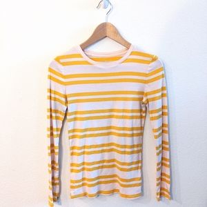 Merona Yellow and Cream Long Sleeve